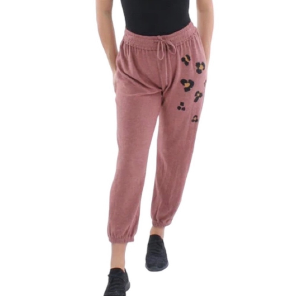 ANTHRO Super soft sweatpants / joggers in clay color w/ black, Size L, Maronie